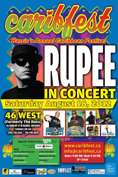 CARIBFEST Main Event: RUPEE Live @ 46 West!