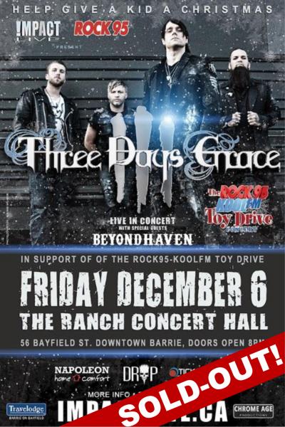 THREE DAYS GRACE Concert Party - SOLD-OUT!