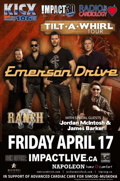 Kicx106 Presents EMERSON DRIVE Radio For Cardiology Benefit Concert!